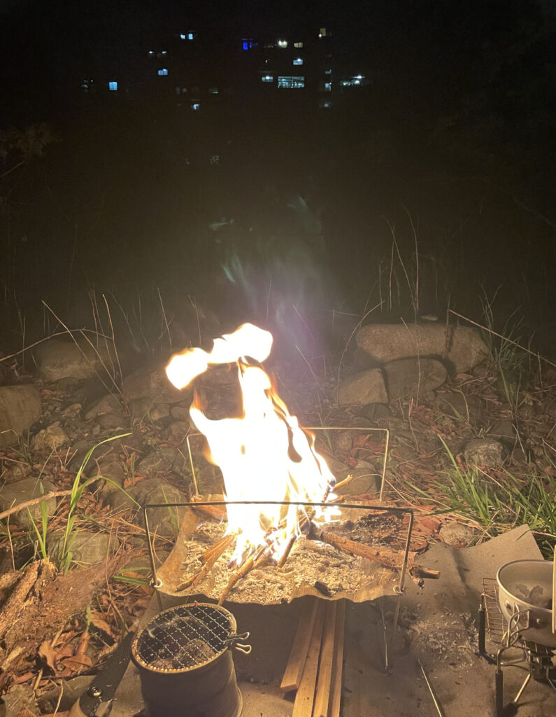 ミニかまどと焚き火