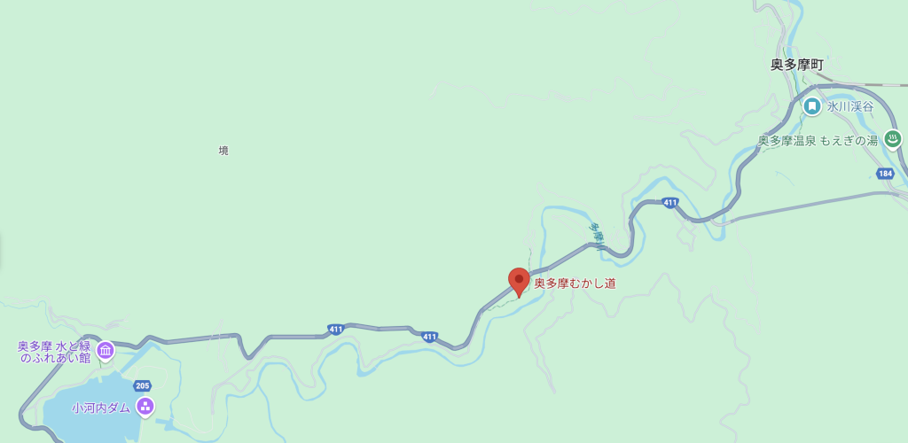 奥多摩むかし道の地図